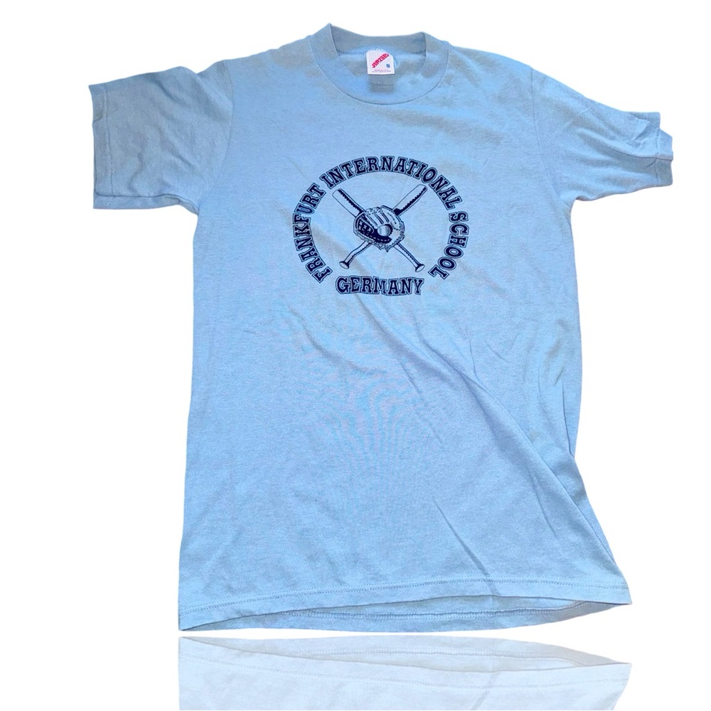 Jerzees: True 90’s Vintage Tee: Frankfurt Germany International School: Small